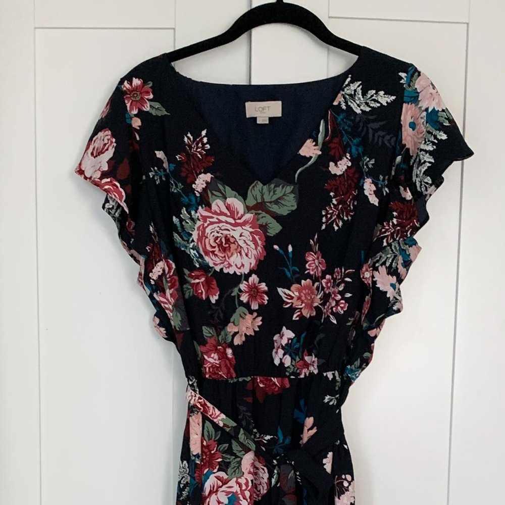 Loft Floral Midi Dress